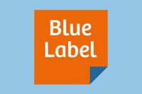 Het logo van de fictieve uitgeverij Blue Label